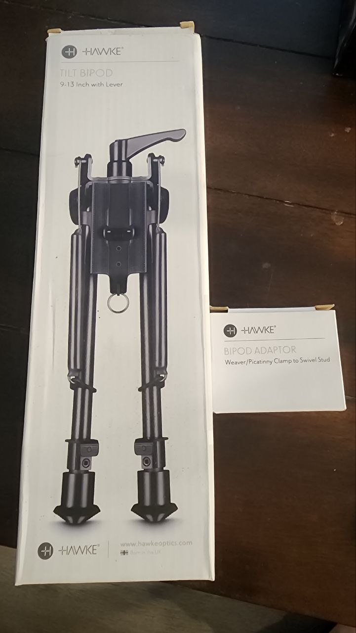 Hawke Swivel & Tilt Bipod 9-13 in 70011 and Picatinny Adaptor set