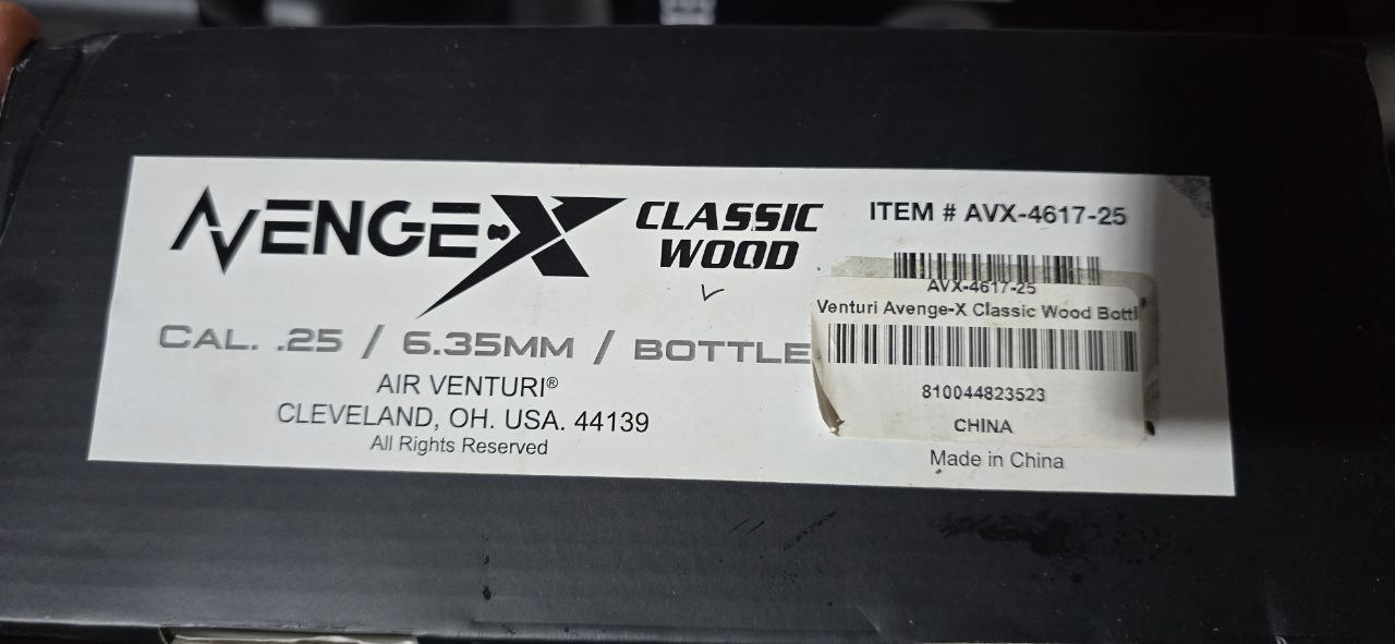 Air Venturi Avenge-X Classic Wood .25cal Bottle (400cc) view 2