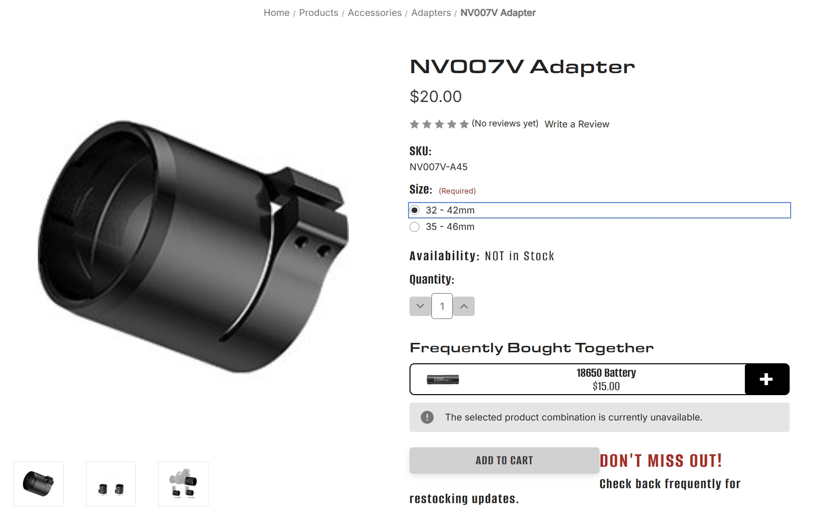 Pard Clip-On Adaptors  NV007V 45mm and 48mm set view 2